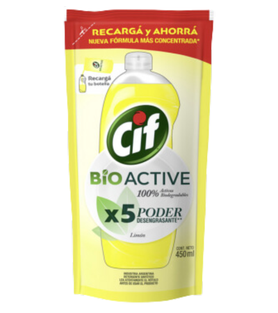 Imagen del producto Lavavajilla Bioactive Limon Doy Pack Cif 450